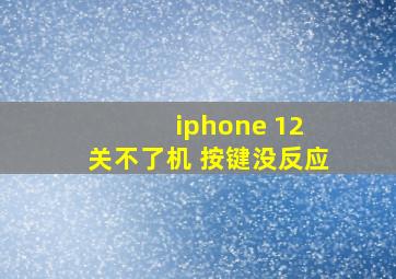 iphone 12 关不了机 按键没反应